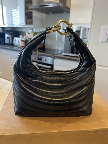 Ferragamo quilted leather hobo - leather,
