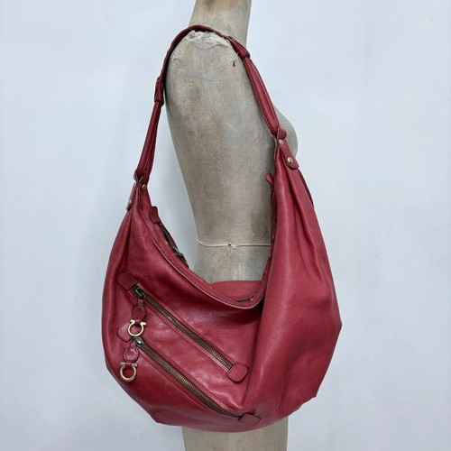 Red leather slouchy boho - red,